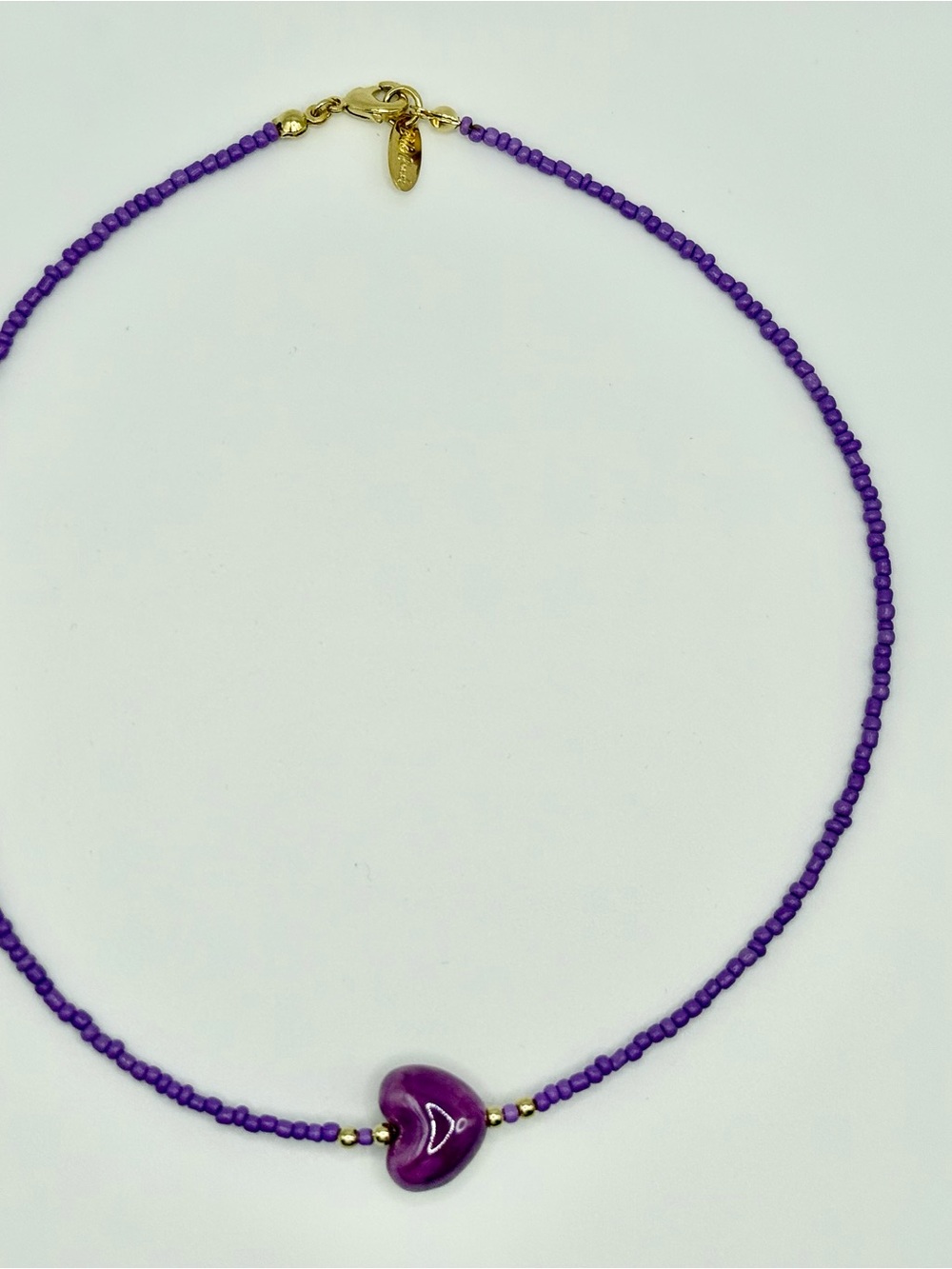 Purple Heart Beaded Necklace - Women Jewelry